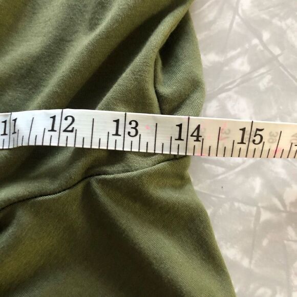 btfbm army green one shoulder wrap dress wedding guest summer vaca resort sz med - Picture 8 of 12